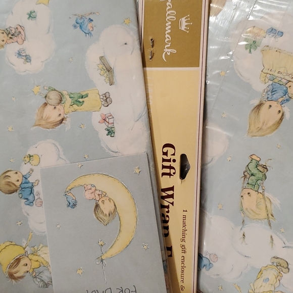 Betsey Clark HALLMARK Baby Shower gift wrap VINTAGE 70s NIP Collectible - Picture 1 of 10